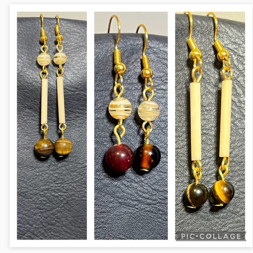 Set of three boho earrings
